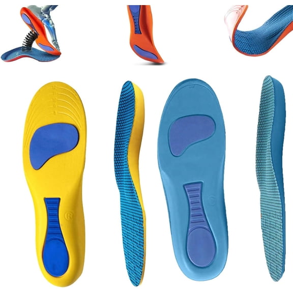 Serenivida Plantillas para Mujer Hombre, Plantillas Serenivida Confort, Orthopedic Arch Support Insoles (Blue Yellow,Men4-5/Women5-6)