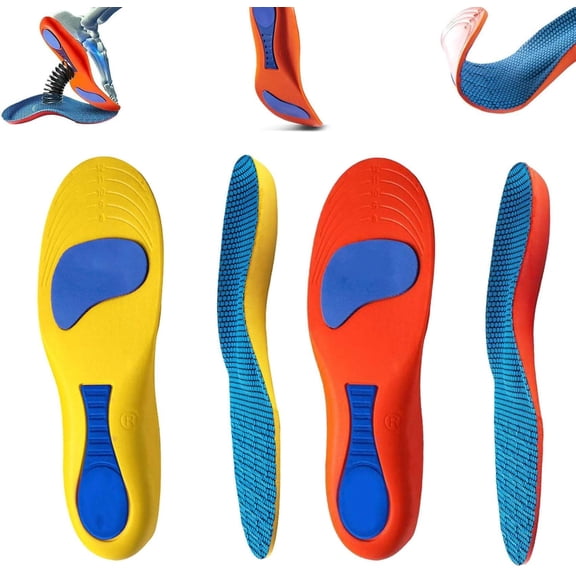 Serenivida Plantillas para Mujer Hombre, Plantillas Serenivida Confort, Orthopedic Arch Support Insoles (Orange Yellow,Men7-8Women8-9)