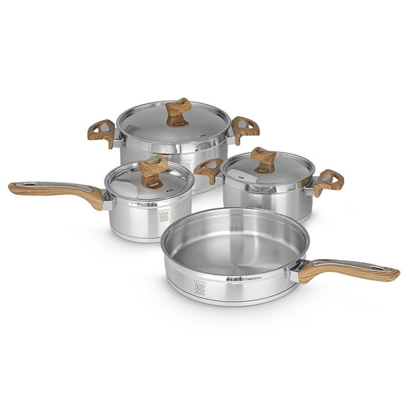 Serenk Definition Stainless Steel 7 Pieces Cookware Set, Pots and Pans