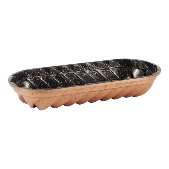 Serenk Fun Cooking Loaf Cake Pan Baking Bread, Fluted Cast Mold, 13.3 x 5.5 inch