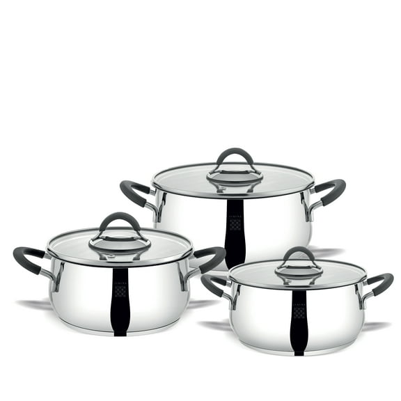 Serenk Modernist Stackable 6 Pieces Stainless Steel Cookware Set