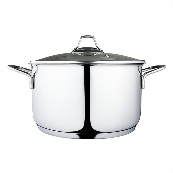 Serenk Modernist Stock Pot, 4.80 Quarts Cooking Pot, Stainless Steel Pasta Pot, Encapsulated Bottom, Dishwasher Safe Induction Cookware, 9.45 in/24 cm, 152 oz/4.5 L