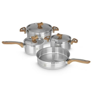 Vigor SS1 Series 15-Piece Induction Ready Stainless Steel Cookware Set with  3 Sauce Pans, 5