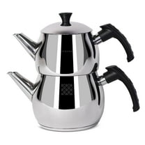 Serenk Traditional Turkish Stainless Steel Teapot with Induction Base