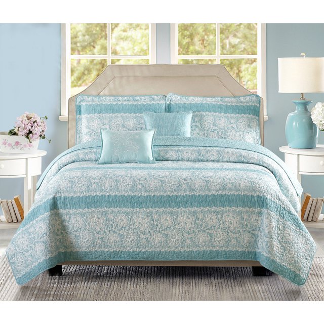 Serenta Emma 5 Piece Printed Microfiber Quilts Set
