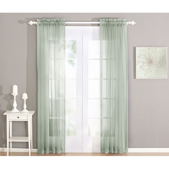 Serenta Solid Voile Curtain Set