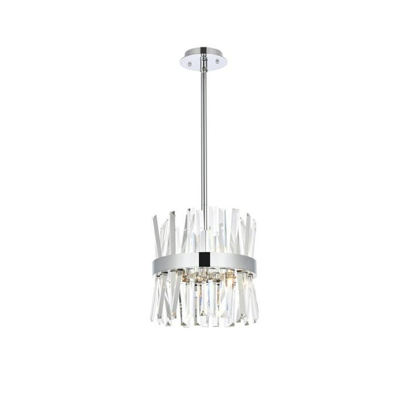 Serephina 12 inch crystal round pendant light in chrome