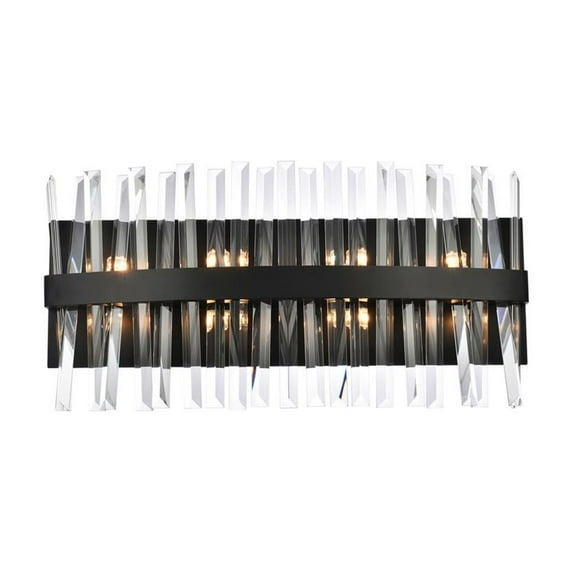 Serephina 24 inch crystal bath sconce in black