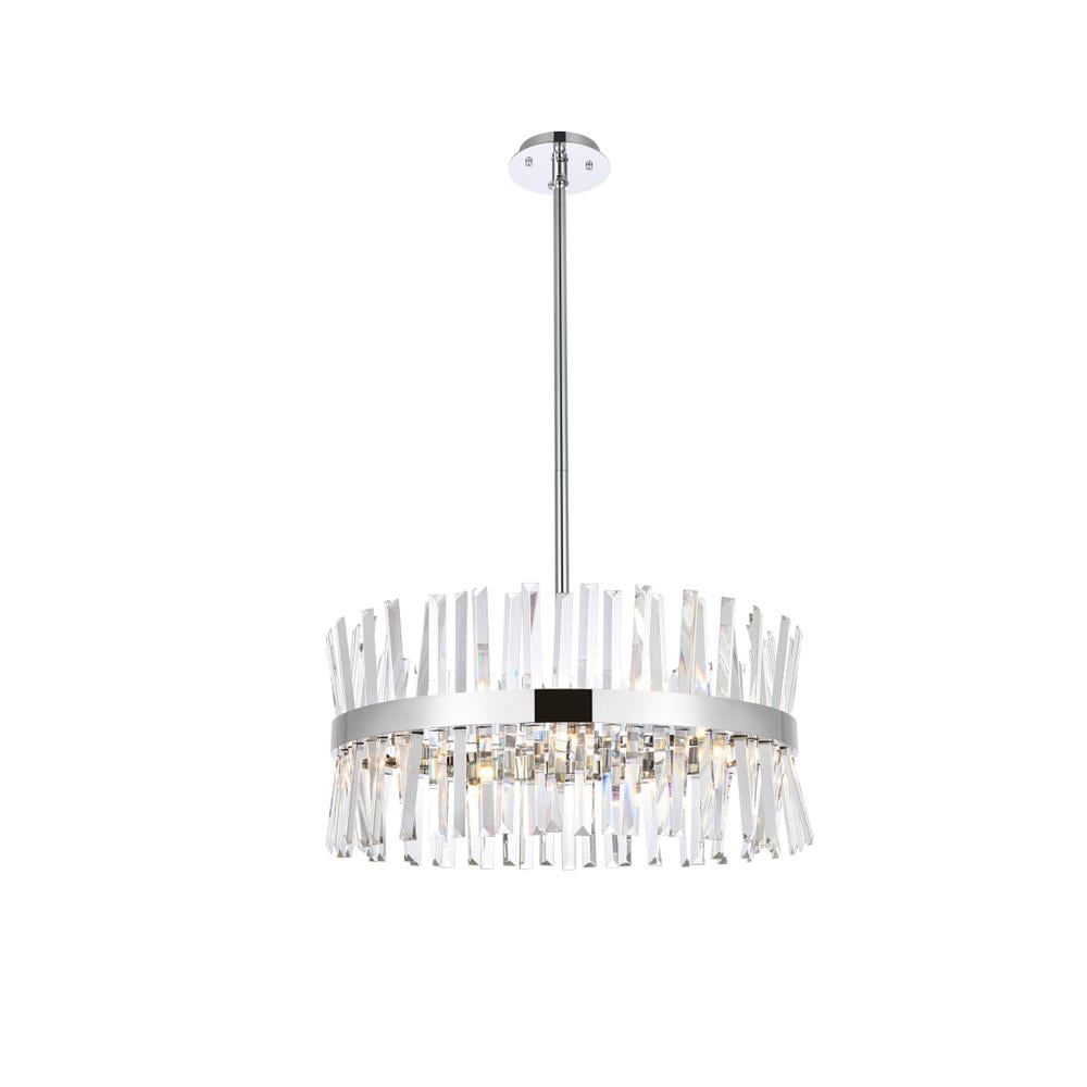 Serephina 25" Chrome Crystal Round Pendant Light