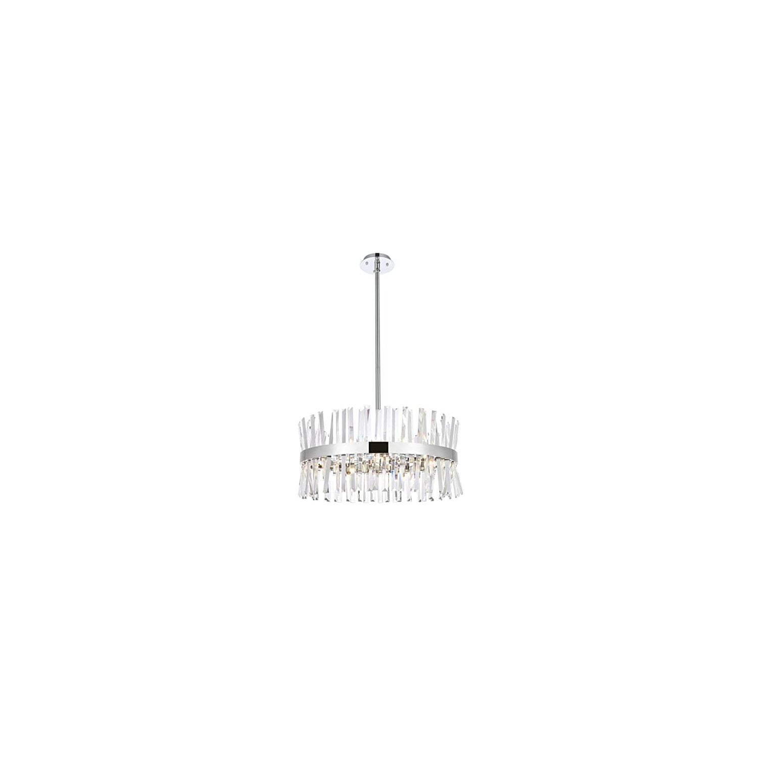 Serephina 25" Chrome Crystal Round Pendant Light