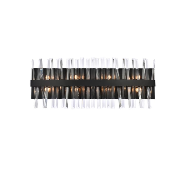 Serephina 30 inch crystal bath sconce in black