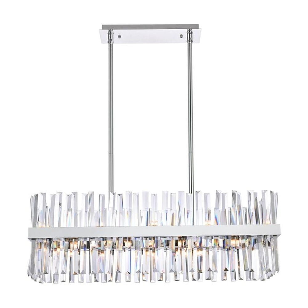 Serephina Chrome and Crystal 20-Light Rectangular Chandelier