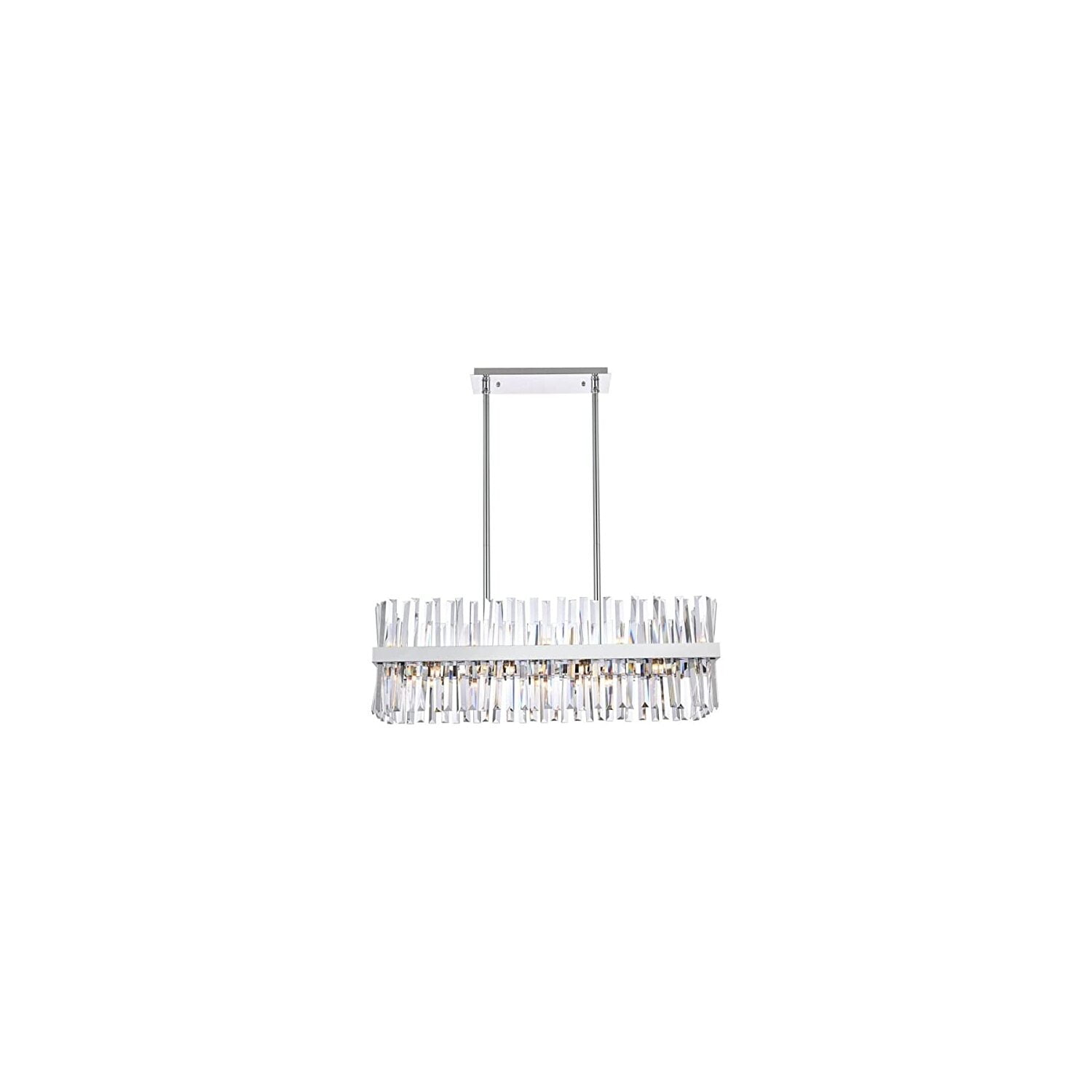 Serephina Chrome and Crystal 20-Light Rectangular Chandelier