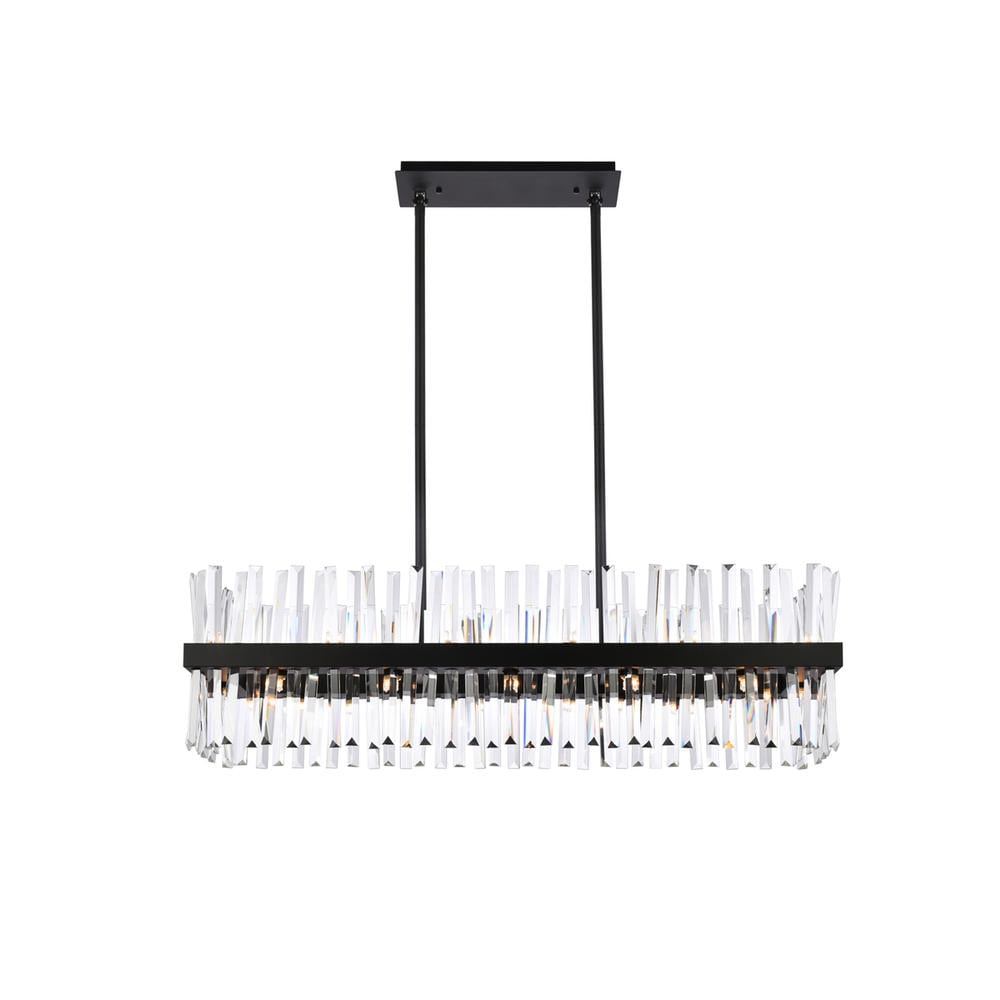 Black Crystal 24-Light Chandelier with Clear Royal Cut Prisms