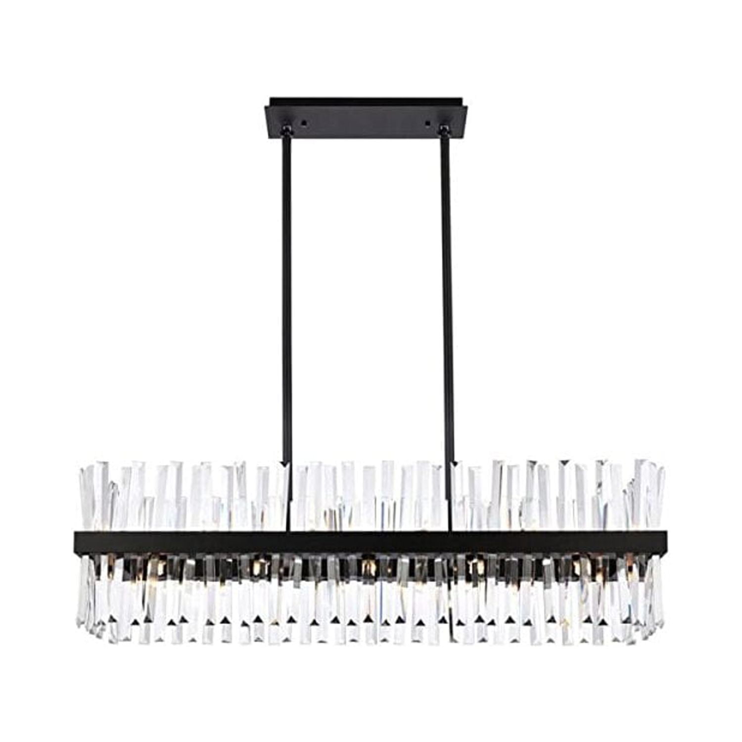 Black Crystal 24-Light Chandelier with Clear Royal Cut Prisms