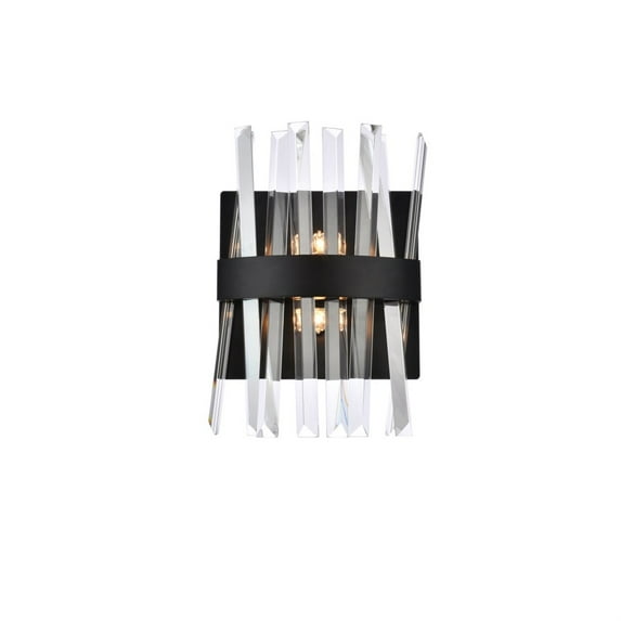 Serephina 8 inch crystal bath sconce in black
