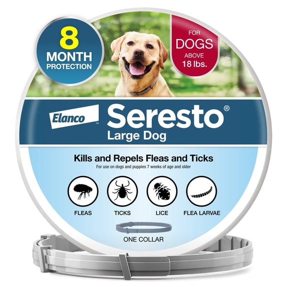 Seresto Flea & Tick Collar For Dogs Over 18 lbs., Vet-Recommended, 8 Month Protection