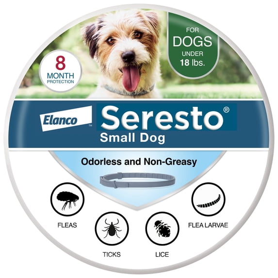 Seresto Flea & Tick Collar For Dogs Up to 18 lbs., Vet-Recommended, 8 Month Protection