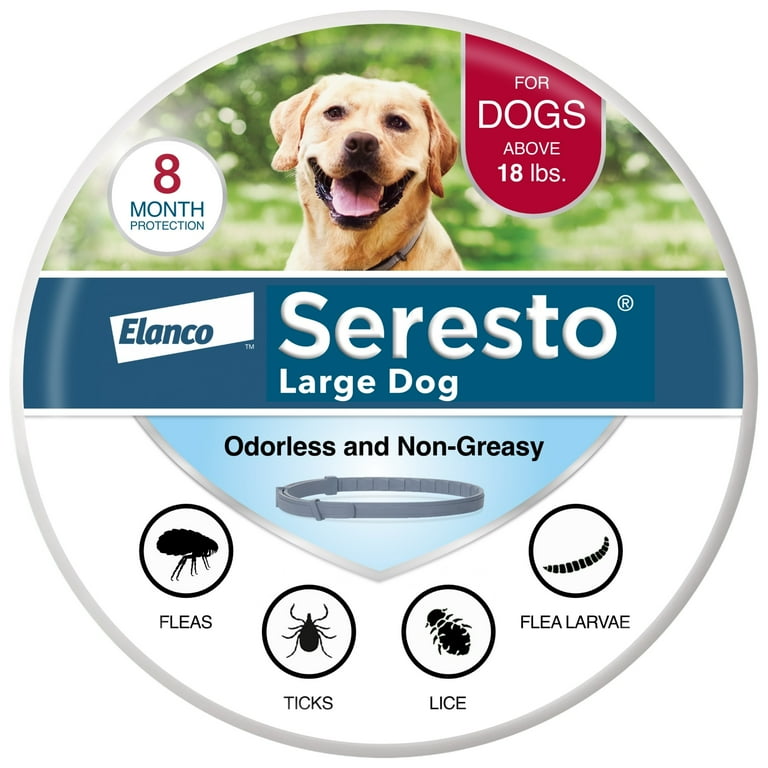 Seresto Vet-Recommended 8-Month Flea u0026 Tick Prevention Collar for Large  Dogs 18+ lbs - Walmart.com