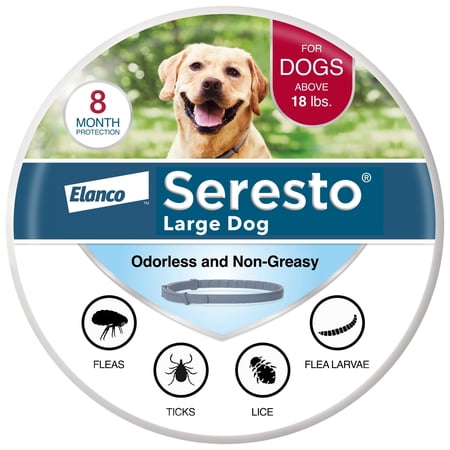 SERESTO FLEA & TICK COLLAR FOR DOGS OVER 18 LBS., VET-RECOMMENDED, 8 MONTH PROTECTION