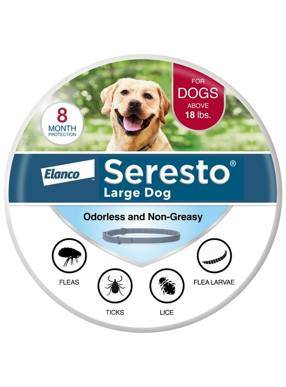 Seresto Vet-Recommended 8-Month Flea & Tick Prevention Collar for Large Dogs 18+ lbs