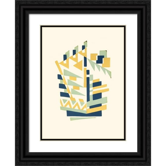 Serge Gladky 11x14 Black Ornate Wood Framed Double Matted Museum Art Print Titled: Flowers, Text and Twenty-Six Pl 25 Color Boards (1929)