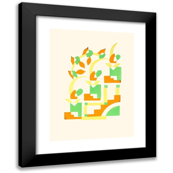 Serge Gladky 14x18 Black Modern Framed Museum Art Print Titled - Flowers, Text and Twenty-Six Collar Plates Pl 22 (1929)