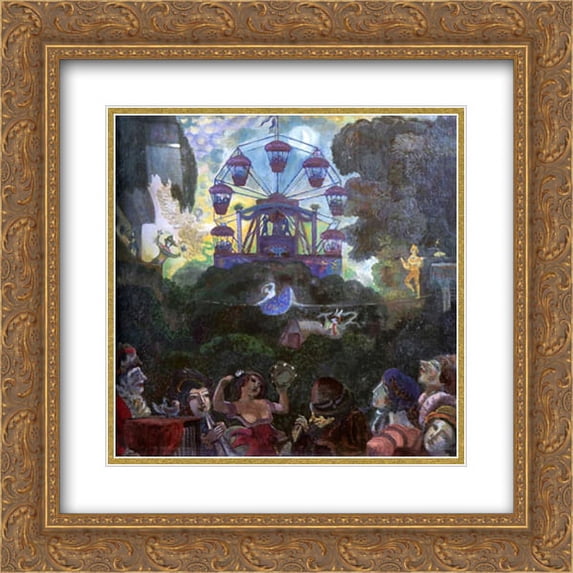 Serge Sudeikin 2x Matted 20x20 Gold Ornate Framed Art Print 'Carousel'