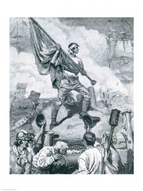 Sergeant Jasper at the Battle of Fort Moultrie Canvas Art - Howard Pyle (18 x 24)