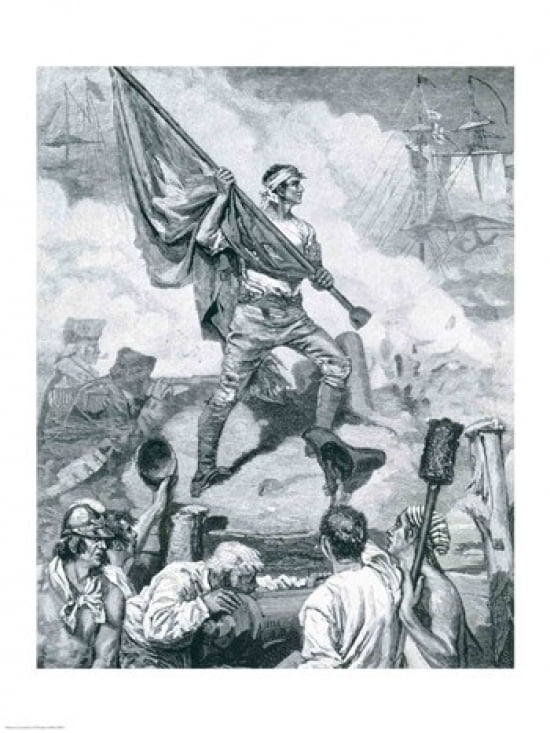 Sergeant Jasper at the Battle of Fort Moultrie Canvas Art - Howard Pyle (24 x 36)