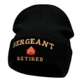 thumbnail image 1 of Sergeant Retired Embroidered Long Knitted Beanie - Black OSFM, 1 of 5