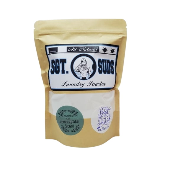 Sergeant Suds Laundry Powder, All-Natural, Lemongrass, 40 Loads