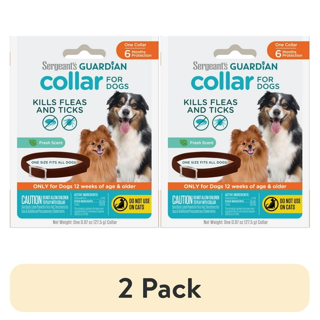 (2 pack) Sergeant's Guardian Flea & Tick Collar for Dogs, 1 Count