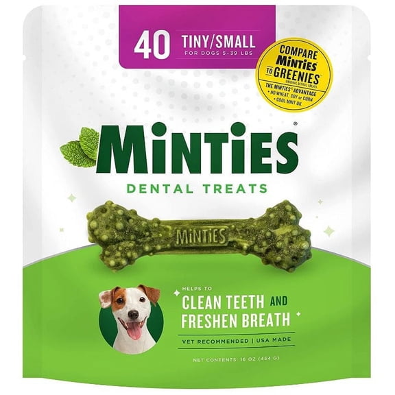 Sergeants Minties Dental Treats for Dogs Tiny Small [Dog, Dental & Breath Aids] 40 count