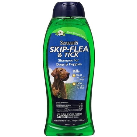 Sergeants Skip-Flea Flea and Tick Shampoo for Dogs Clean Cotton Scent [Dog, Flea & Tick Shampoos] 18 oz