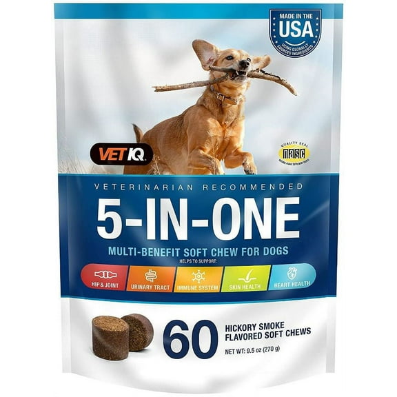 Sergeants VetIQ 5-in-One Multi-Benefit Soft Chews for Dogs [Dog, Health Aids] 60 count