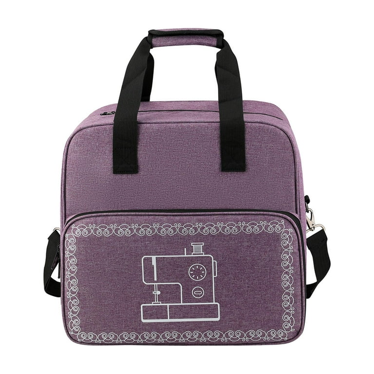 Serger Carrying Case, Universal Overlock Sewing Machine Tote Bag with Shoulder Strap Handles,, Size: 38x30x37cm, Purple