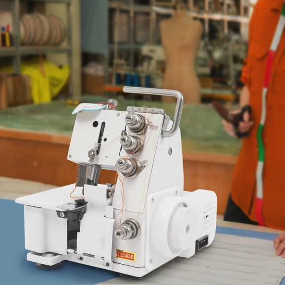 Serger Sewing Machine, 4-Thread Serger Overlock Sewing Machine 80W 1200 Stitches/Min Professional Serger Machinew/Foot Controller for Industrial & Home