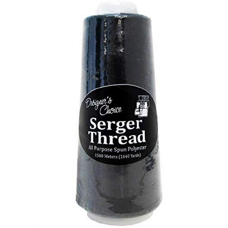 Serger Thread Cones - 1500M All Purpose for Quilting and Sewing (Black)