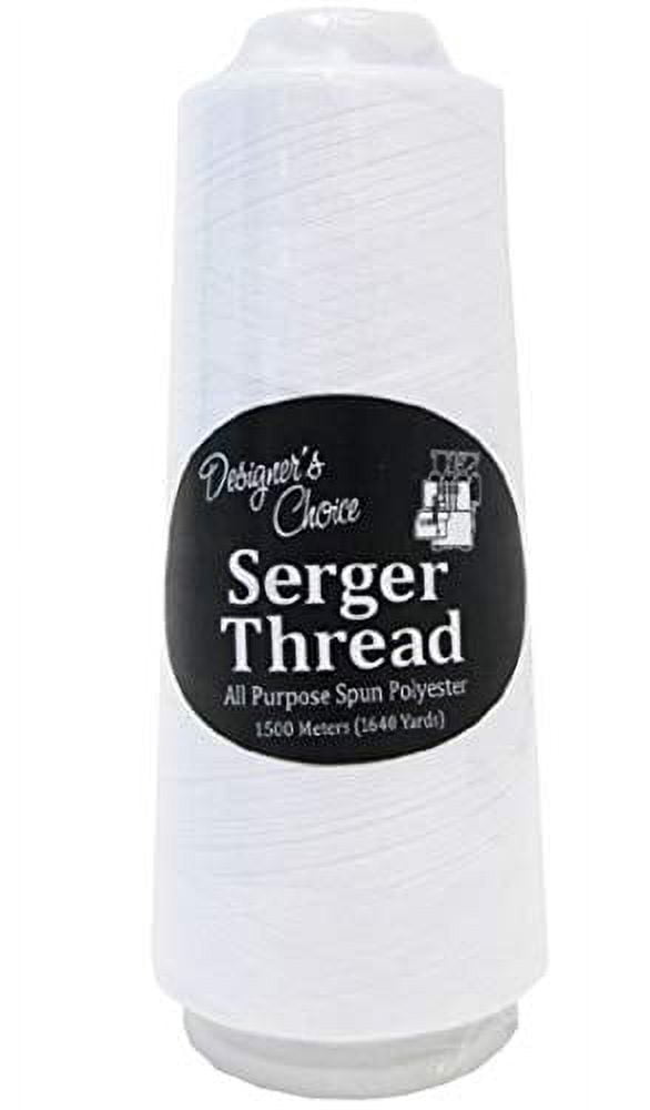 Serger Thread Cones - 1500M All Purpose for Quilting and Sewing (White)