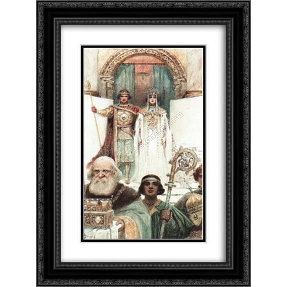 Sergey Solomko 2x Matted 18x24 Black Ornate Framed Art Print 'Wedding ceremony. Middle Ages.'