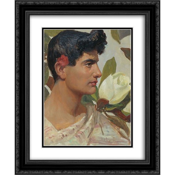 Sergey Solomko 2x Matted 20x24 Black Ornate Framed Art Print 'The head of the Roman youth'
