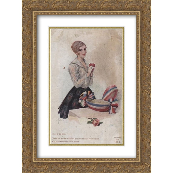 Sergey Solomko 2x Matted 20x24 Gold Ornate Framed Art Print 'For you, brave soldier'