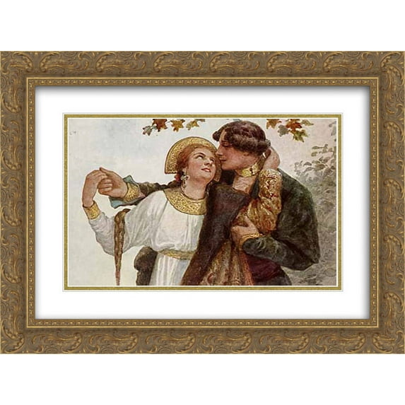 Sergey Solomko 2x Matted 24x18 Gold Ornate Framed Art Print 'Forever together'