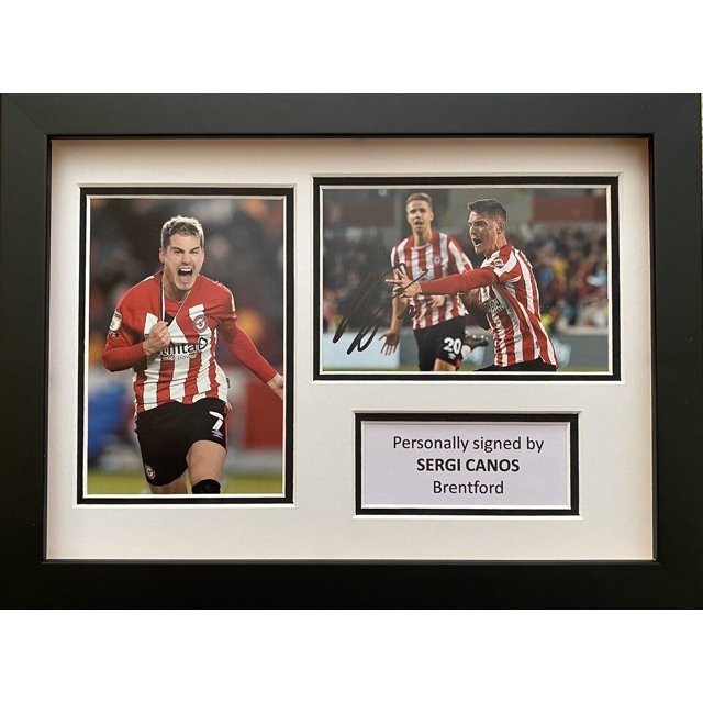 Sergi Canos Hand Signed Brentford Photo In A4 Frame Display, See Proof