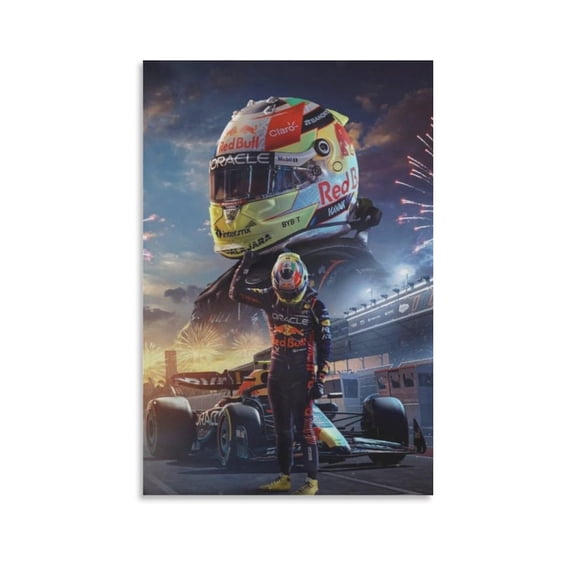 Sergio Perez Canvas Poster Room Aesthetic Poster Print Art Wall Painting Canvas Posters Gifts Modern Bedroom Decor 12x18inch(30x45cm)