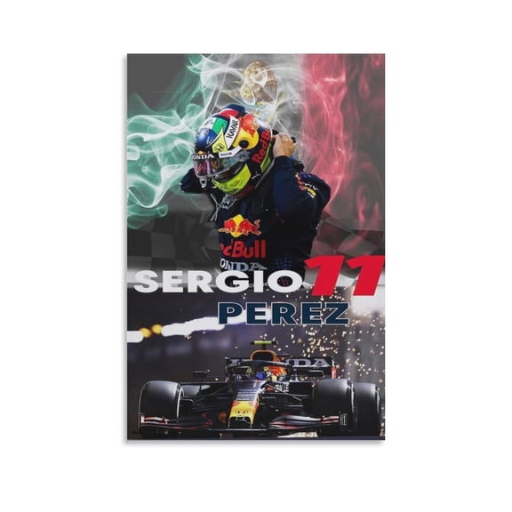 Sergio Perez Poster Canvas Poster Room Aesthetic Poster Print Art Wall Painting Canvas Posters Gifts Modern Bedroom Decor 12x18inch(30x45cm)
