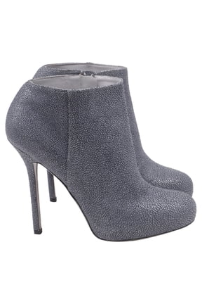 Pre-Owned Sergio Rossi Ankle Boots in Grey Leather