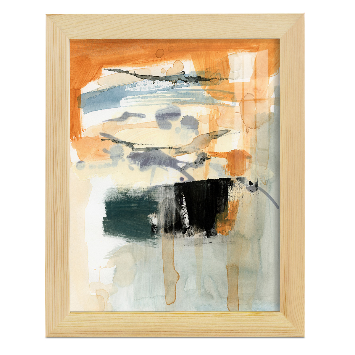 Seria I - Framed Print w/glass - Natural Wood