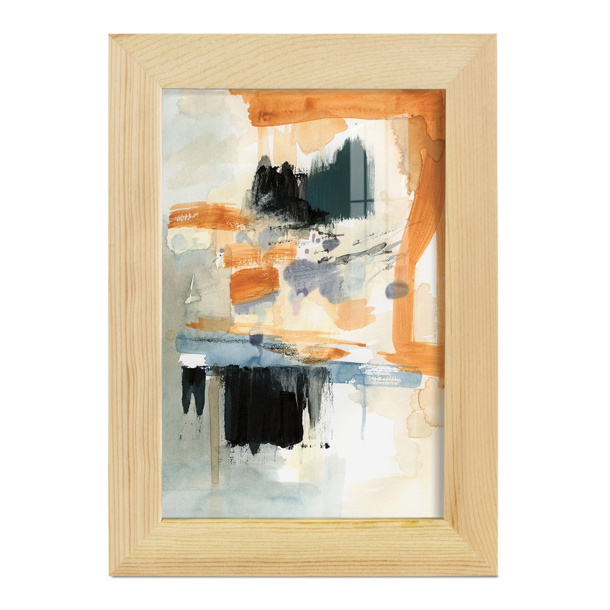 Seria II - Framed Print w/glass - Natural Wood